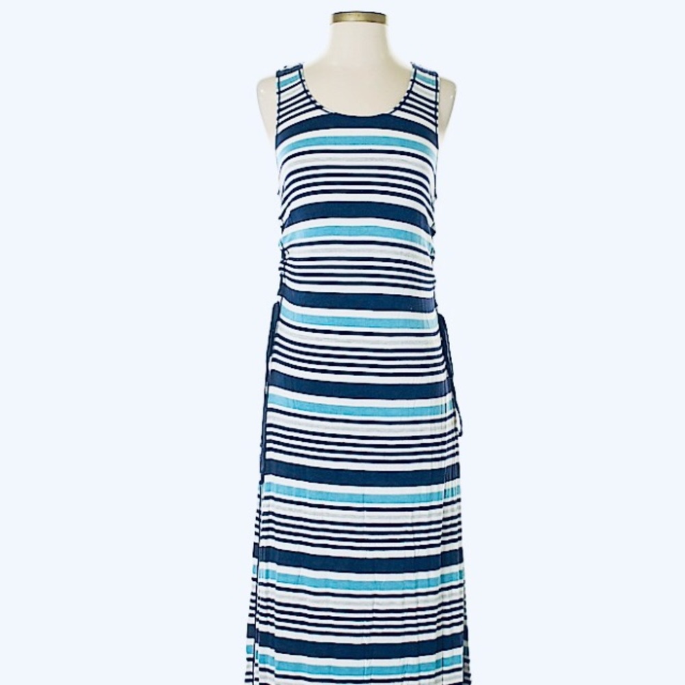 Max Studio Striped Maxi with lace up side xs